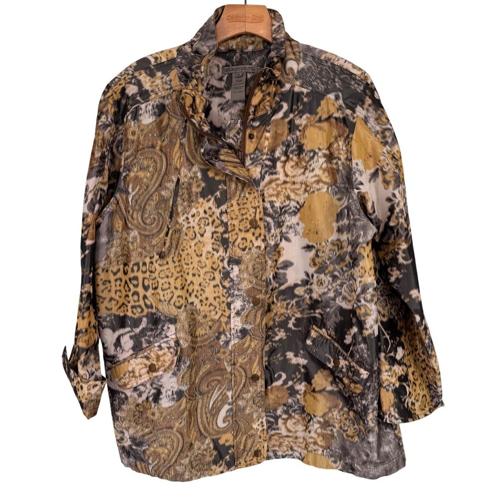 Sharon Young size XL Womens Multi-Pattern Jacket Polyester Blend